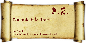 Machek Róbert névjegykártya